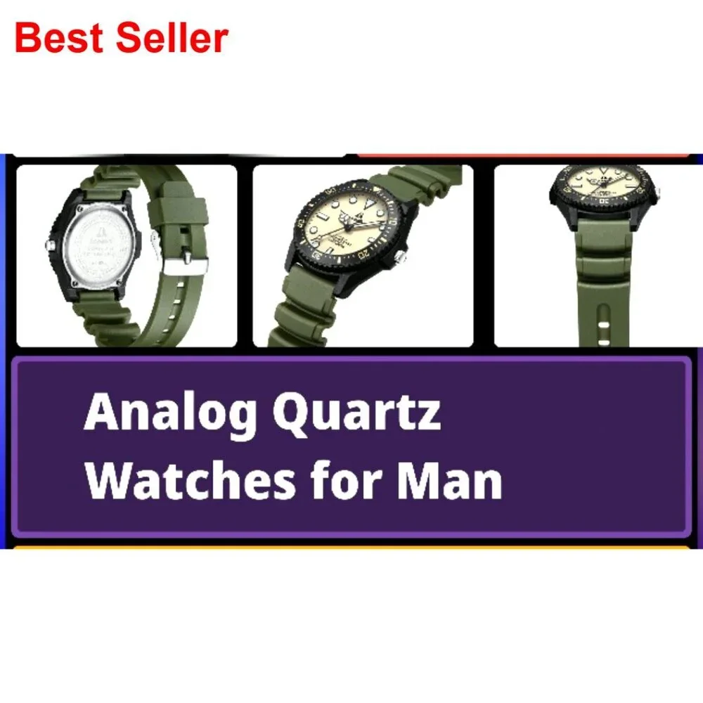 Leather Analog Quartz Watch with Date, Luminous, 30M Waterproof